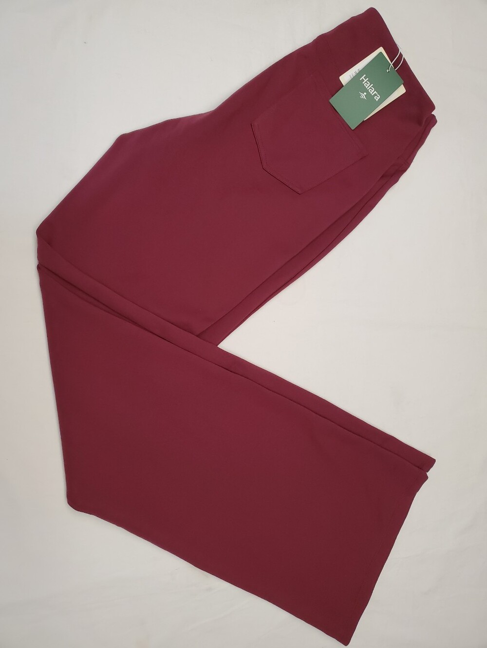 NWT Halara Wide Leg Flare Pants M Burgundy Wine High Waist Athleisure Pull On
